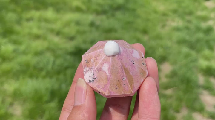 Peruvian Rhodonite Diamond Carving