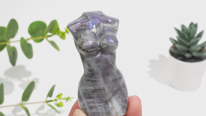 Natural Crystal Labradorite Female Model Carving