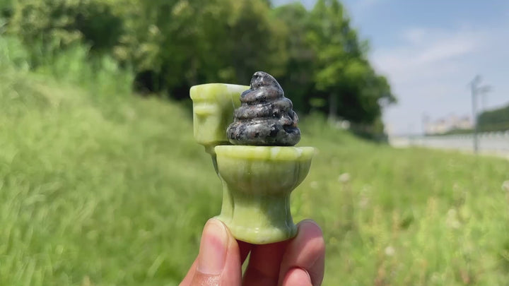 Natural Crystal Humorous Toilet Poop Carving