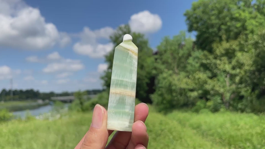 Natural Crystal Caribbean Blue Calcite Point