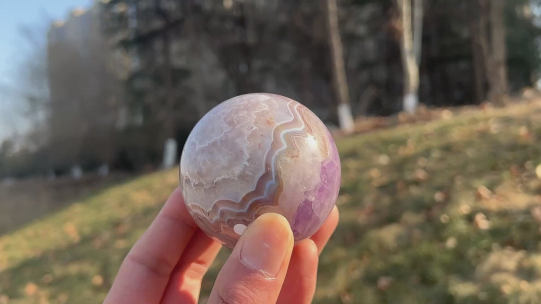 Imperfect,Amethyst Agate Sphere