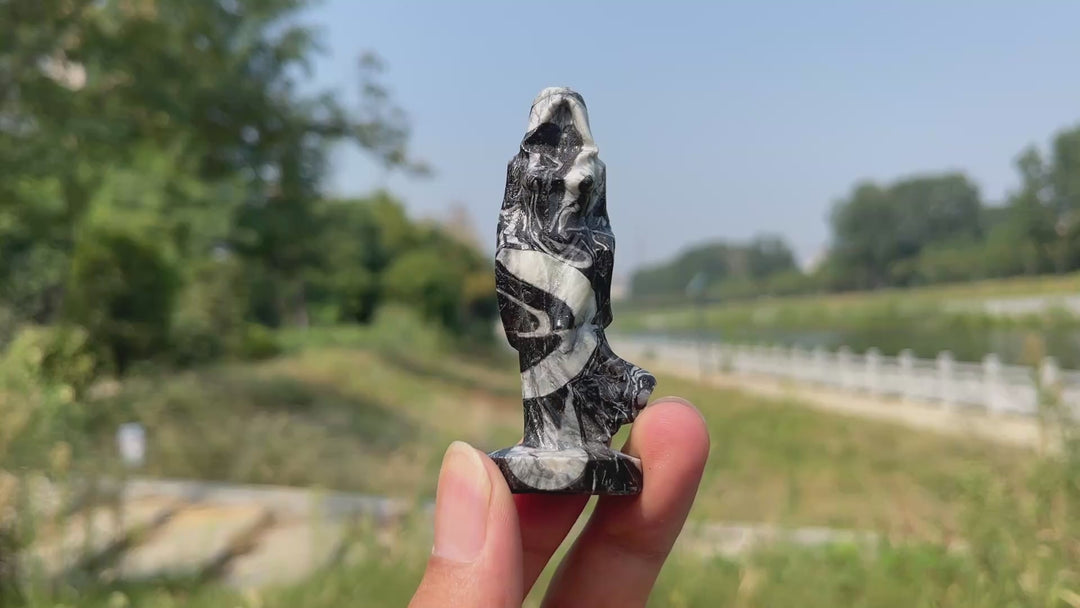 Natural Crystal Carving Hooded Ghost Lady