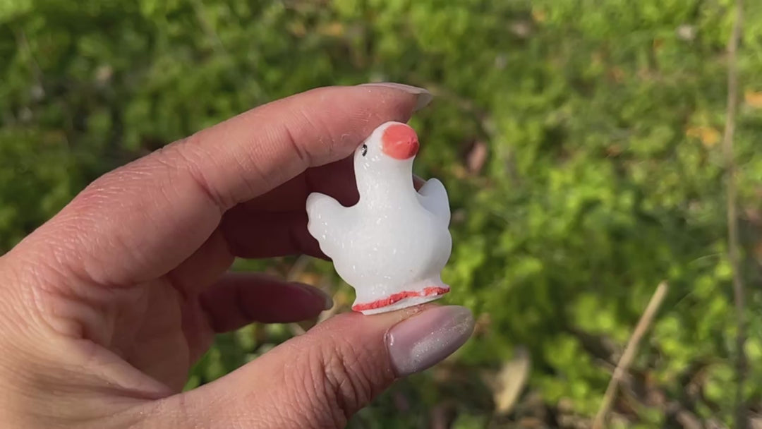 Natural Crystal Carving White Jade Goose