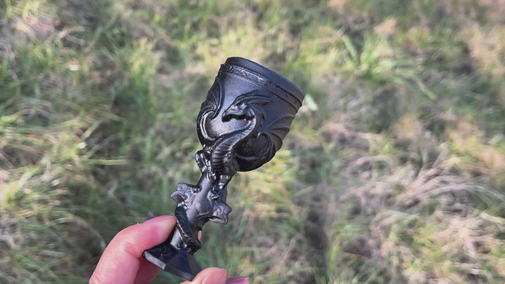 Natural Obsidian Dragon Goblet