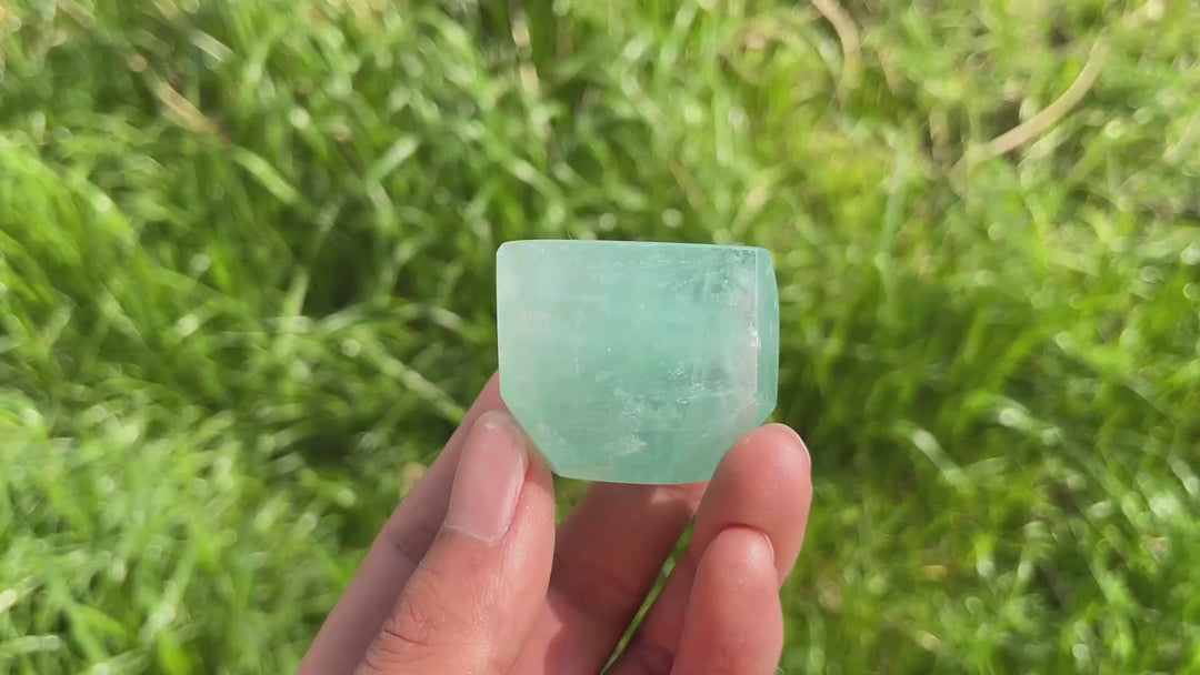 Natural Green Fluorite Freeform Crystal