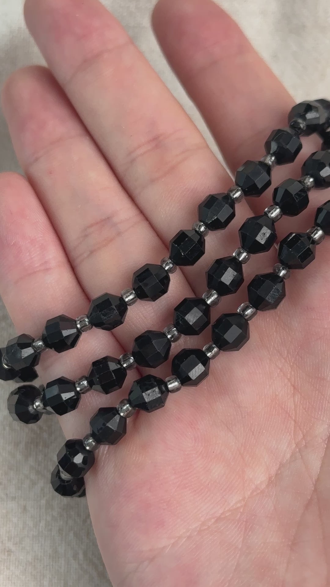Black Tourmaline Faceted Bracelet 5.6-5.9mm