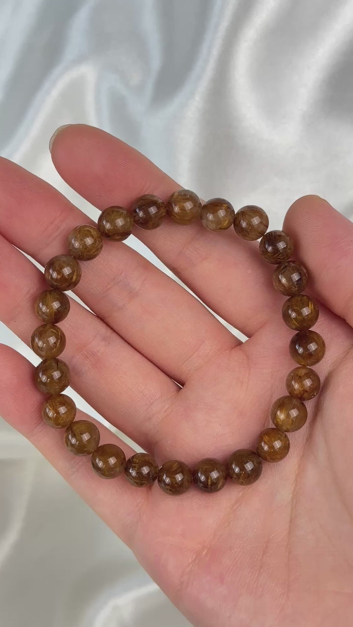 Golden Rutilated Quartz Bracelet 7.4-7.8mm