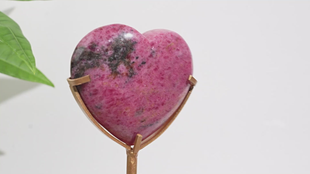 Unique,Natural Crystal Charming Rhodonite In Quartz Heart
