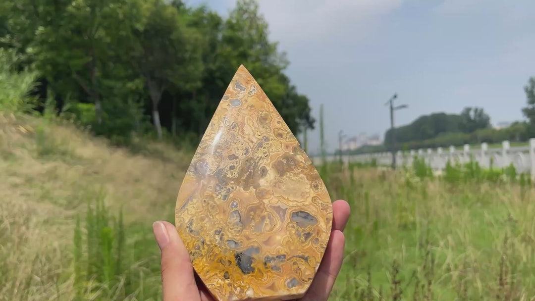 Unique,Natural Crystal Crazy Agate Teardrop