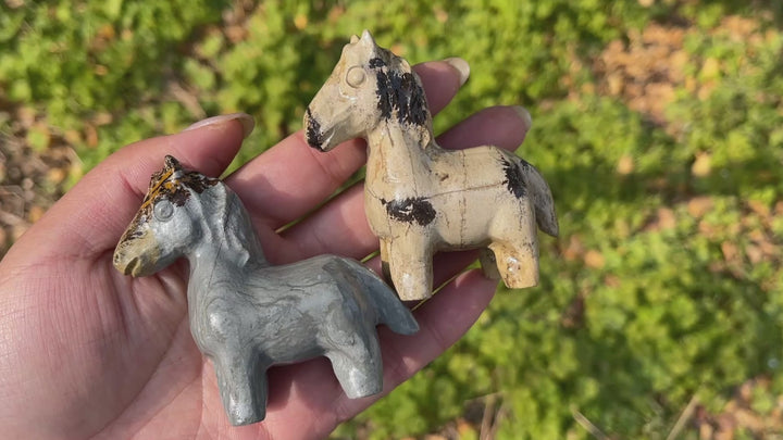 Natural Crystal Carving Picture Jasper Horse