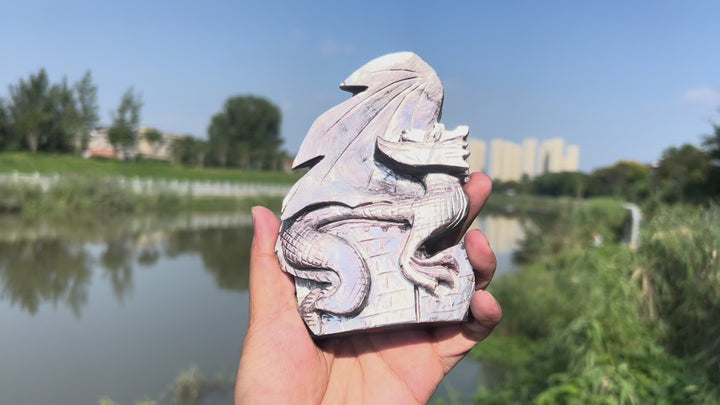 Natural Lepidolite Dragon