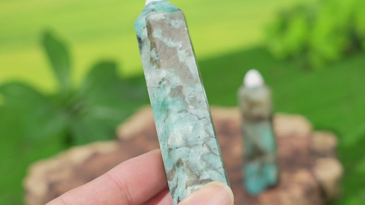 Natural Amazonite With Smoky Quartz Point