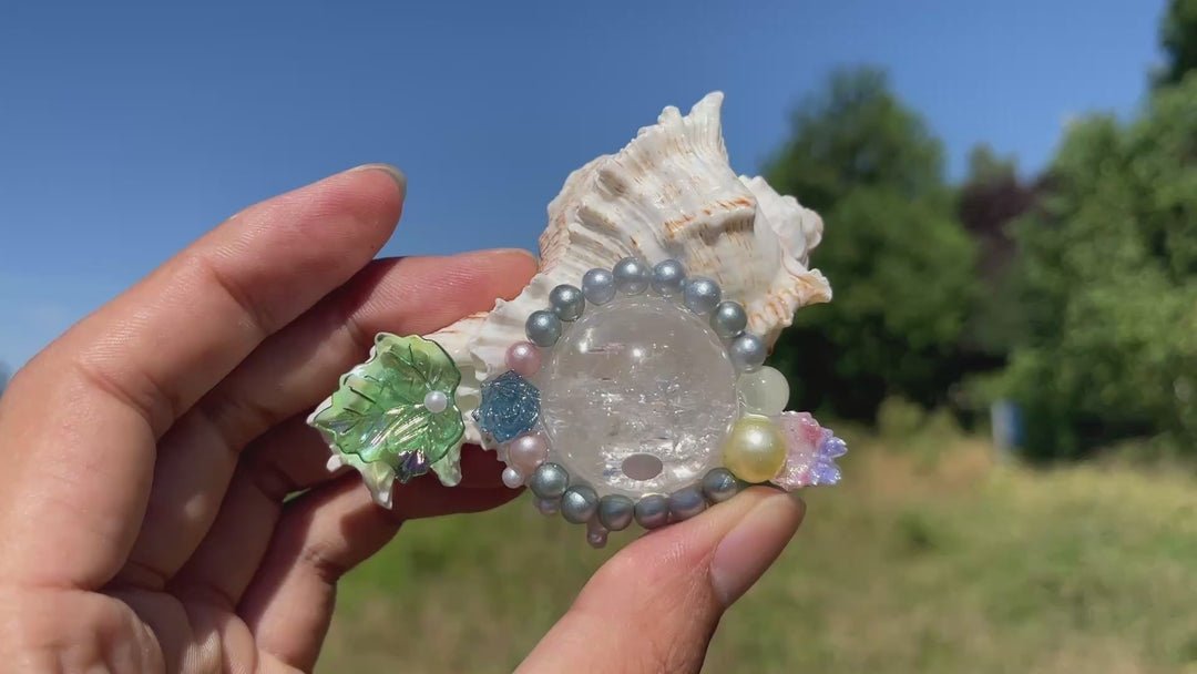 Unique,A Slightly Imperfect Natural Crystal Sphere With Conch