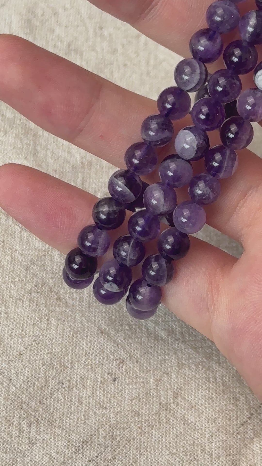 Dream Amethyst Triple Wrap Bracelet 6.2-6.7mm