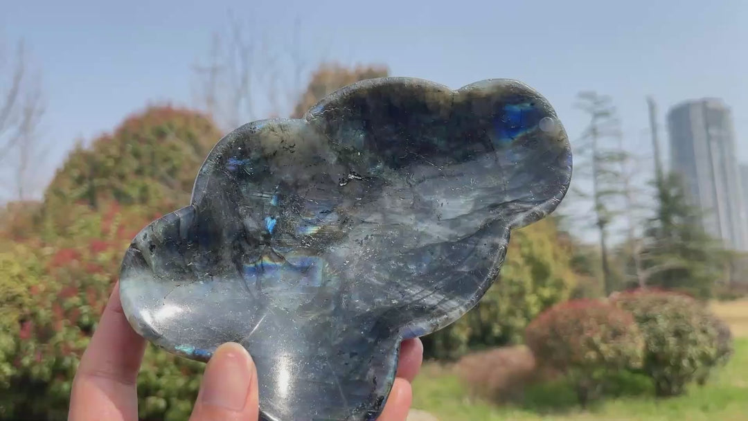 Unique,A Slightly Imperfect Crystal Natural Labradorite Bowl