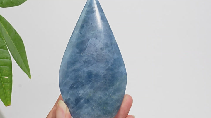 Natural Crystal Blue Calcite Teardrop