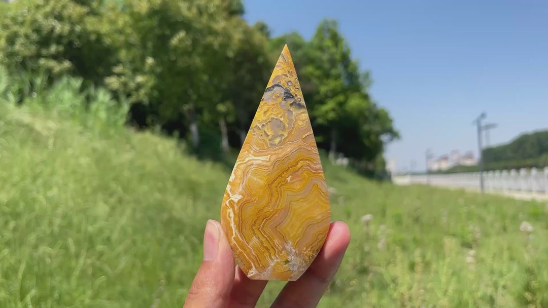 Natural Crystal Crazy Agate Teardrop