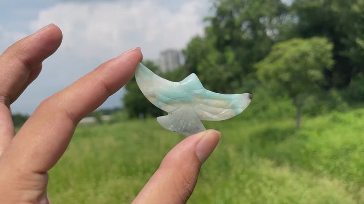 Natural Crystal Flying Eagle Carving