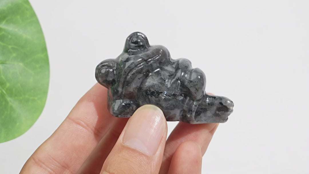 Natural Crystal Carving Cute Sleeping Frog