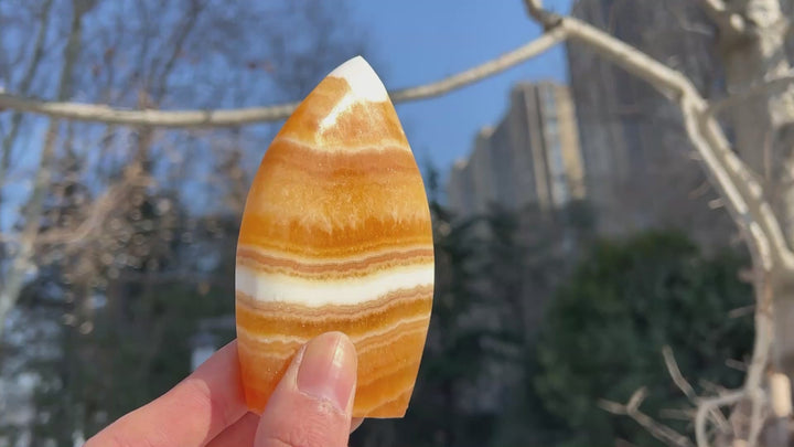 Natural Crystal Yellow Calcite Teardrop