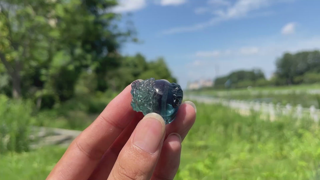 Natural Crystal Fluorite Mini Dragon Turtle Carving