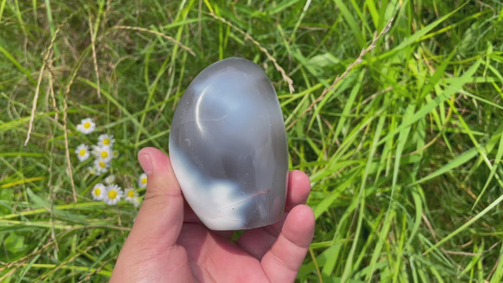 Unique,Natural Crystal Orca Agate Ornament