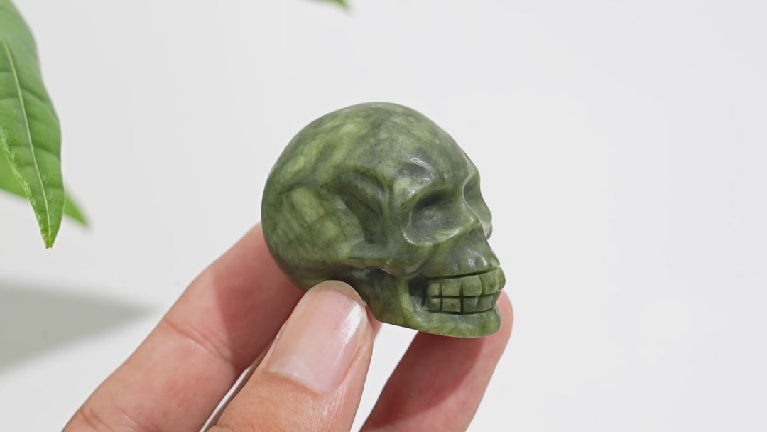Natural Crystal Lifelike Skull Carving
