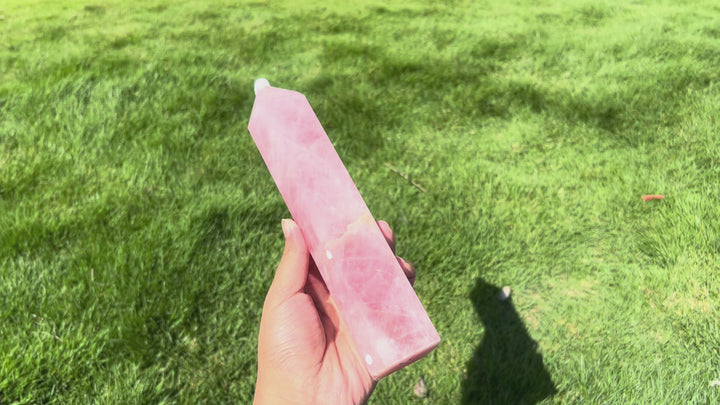 Natural Rose Quartz Tower
