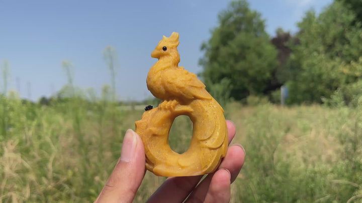 Natural Crystal Carving Branch Peacock