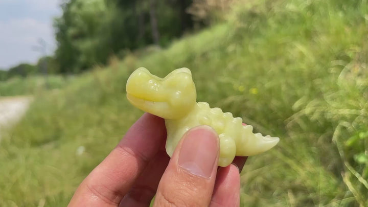 Natural Crystal Adorable Cute Crocodile Carving