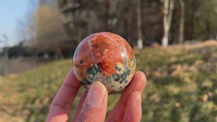 Natural Blue Apatite With Calcite Sphere