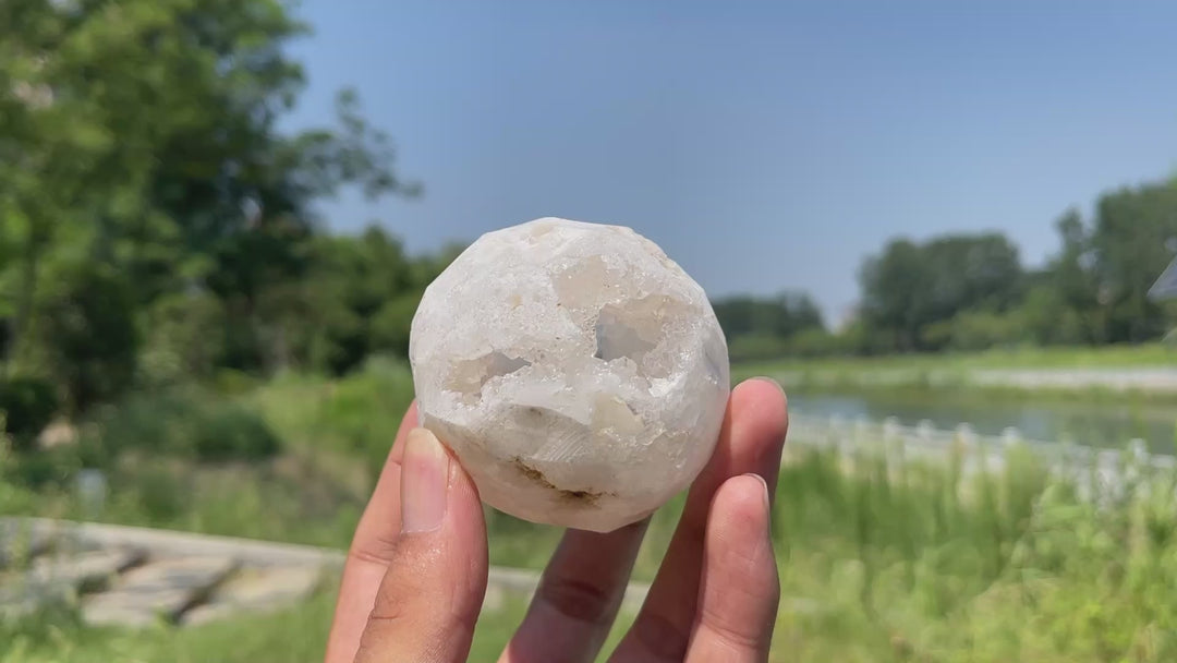 Unique,Natural Crystal Moroccan Geode Sphere