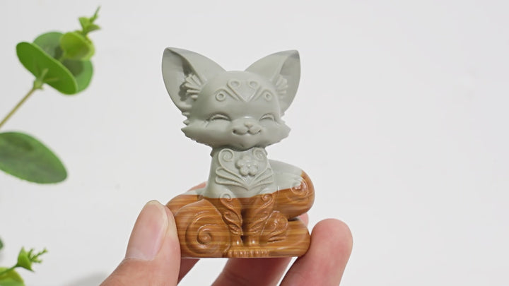 Natural Crystal Carving Wood Lace Picture Jasper Fox