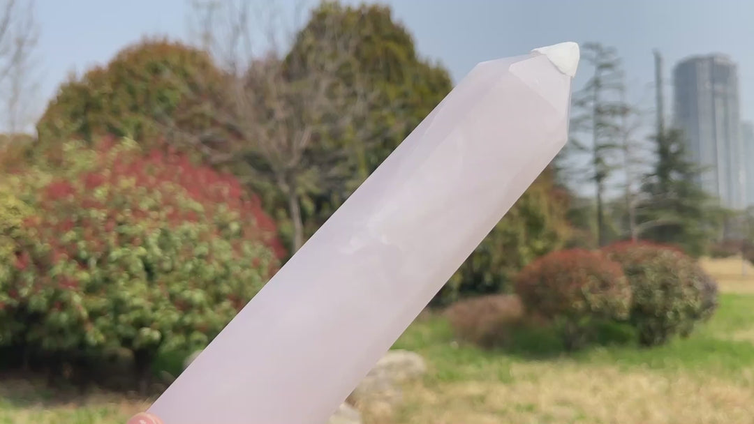 Unique,Natural Crystal Pink Calcite Point