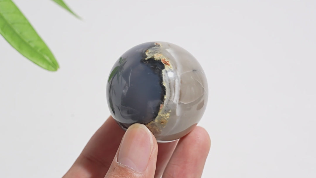 Natural Crystal Small Volcanic Agate Sphere