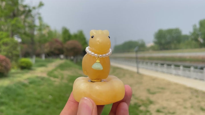 Natural Crystal Rocking Horse Carving