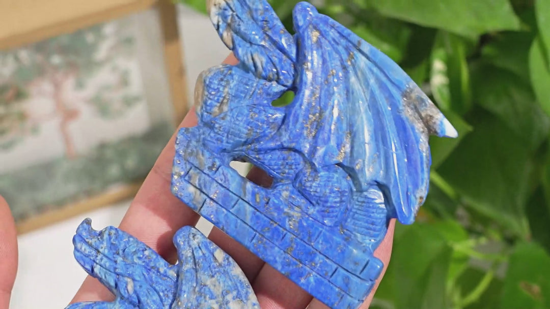 Unique,Natural Crystal Carving Lapis Lazuli Dragon