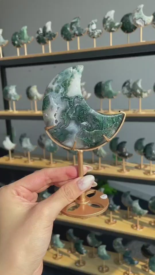 Unique,Moss Agate Moon