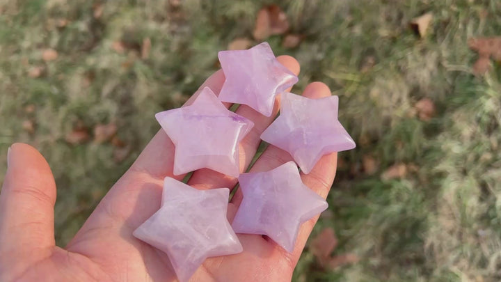 Natural Crystal Carving Lavender Amethyst Star