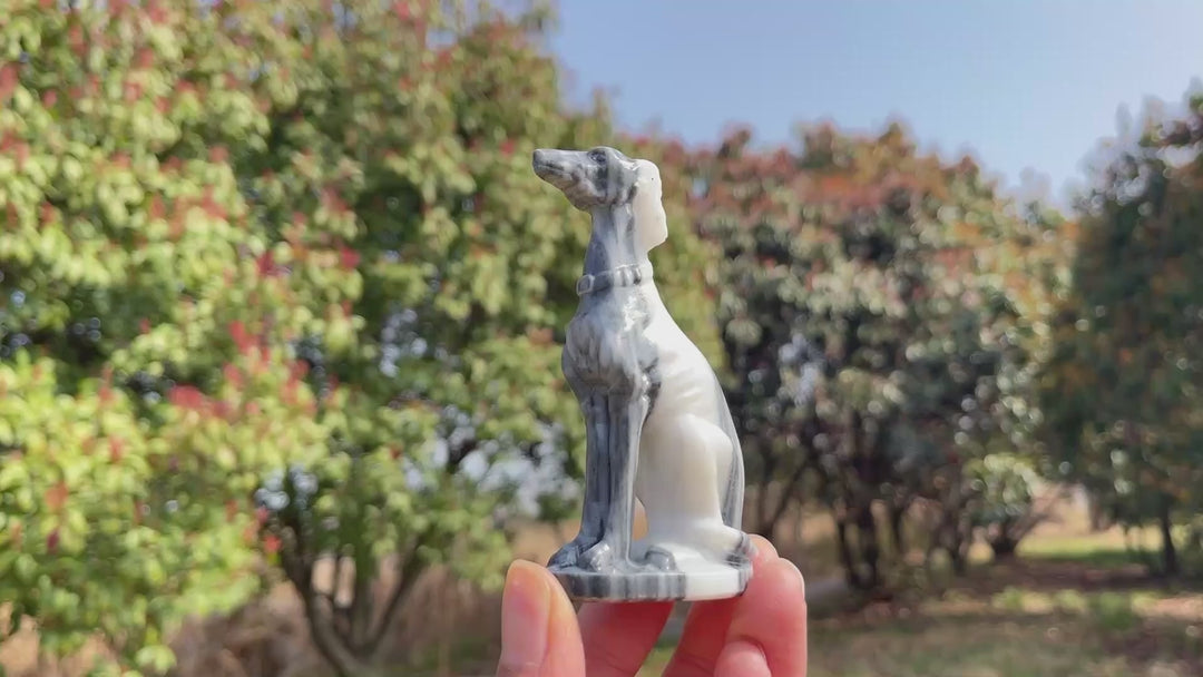 Natural Crystal Carved Greyhound