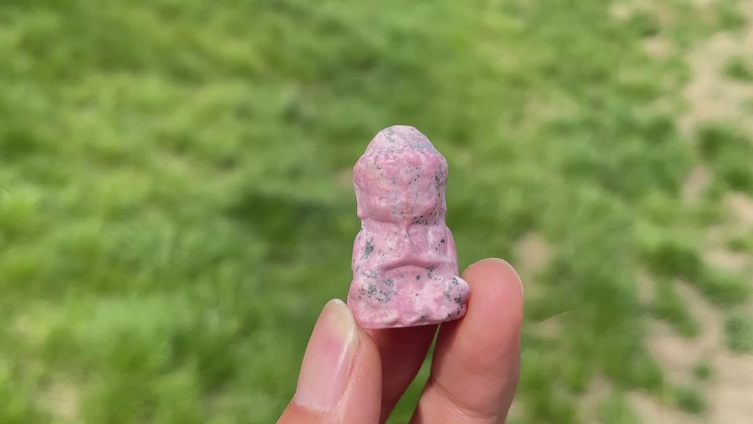 Natural Peruvian Rhodonite Baby Buddha Carving