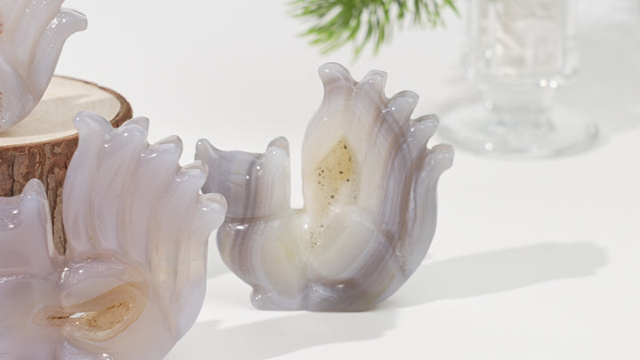 Natural Agate Geode Nine-Tailed Fox