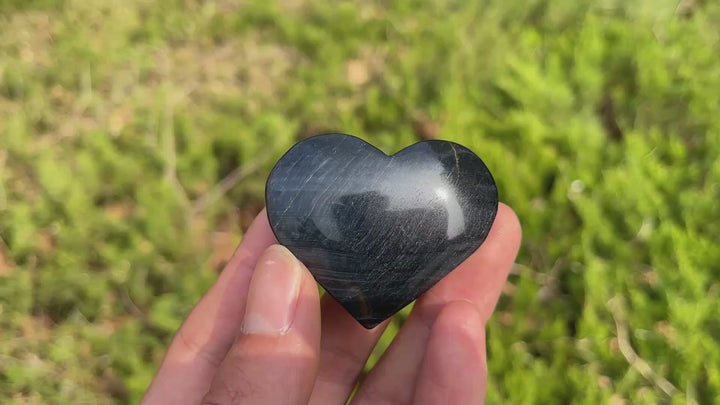 Natural Crystal Blue Tiger Eye Stone Heart