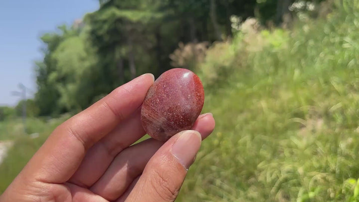 Natural Crystal Golden Sunstone Palm Stone
