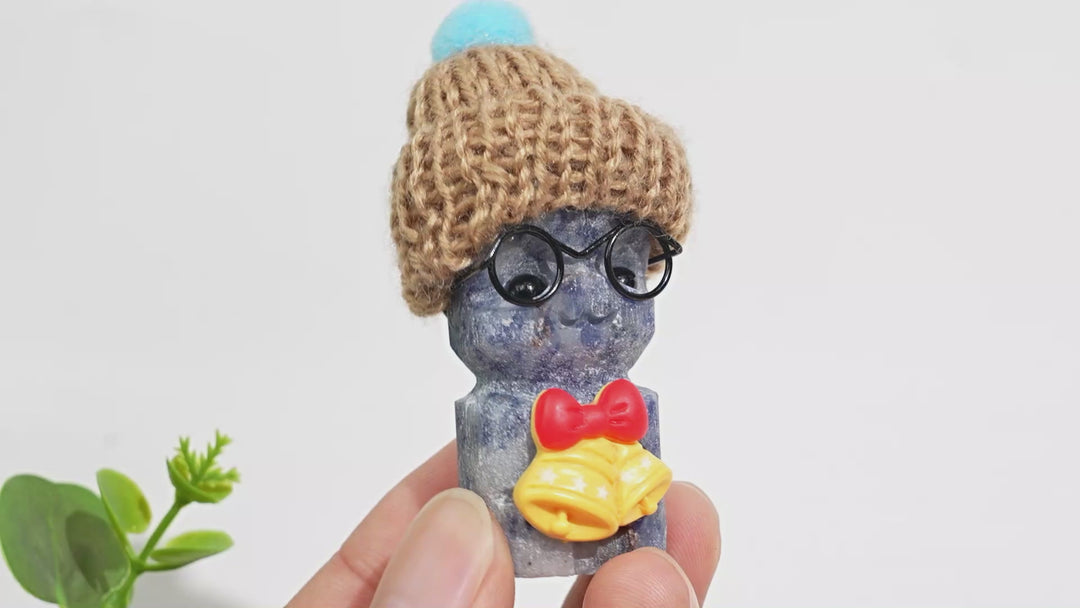 A Slightly Imperfect Natural Crystal Cute Groot With Hat