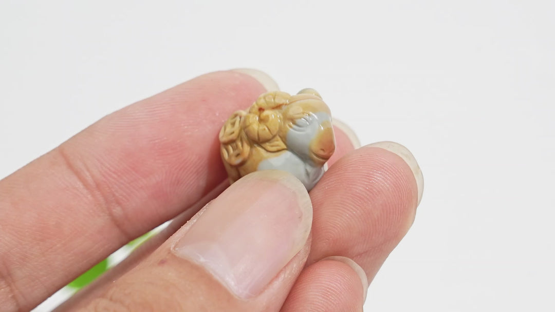 Natural Crystal Cute Alashan Agate Coin Sheep
