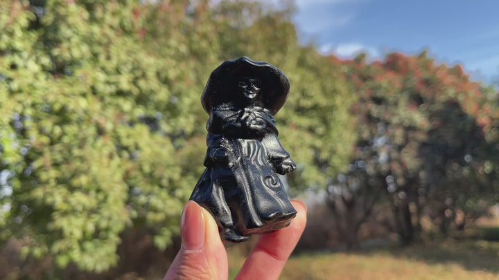 Natural Black Obsidian Witch
