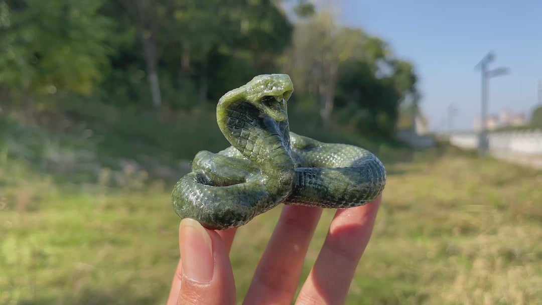 Natural Crystal Carving Cobra