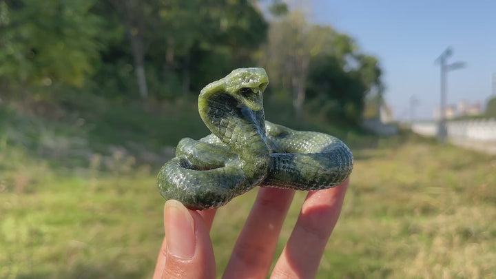 Natural Crystal Carving Cobra