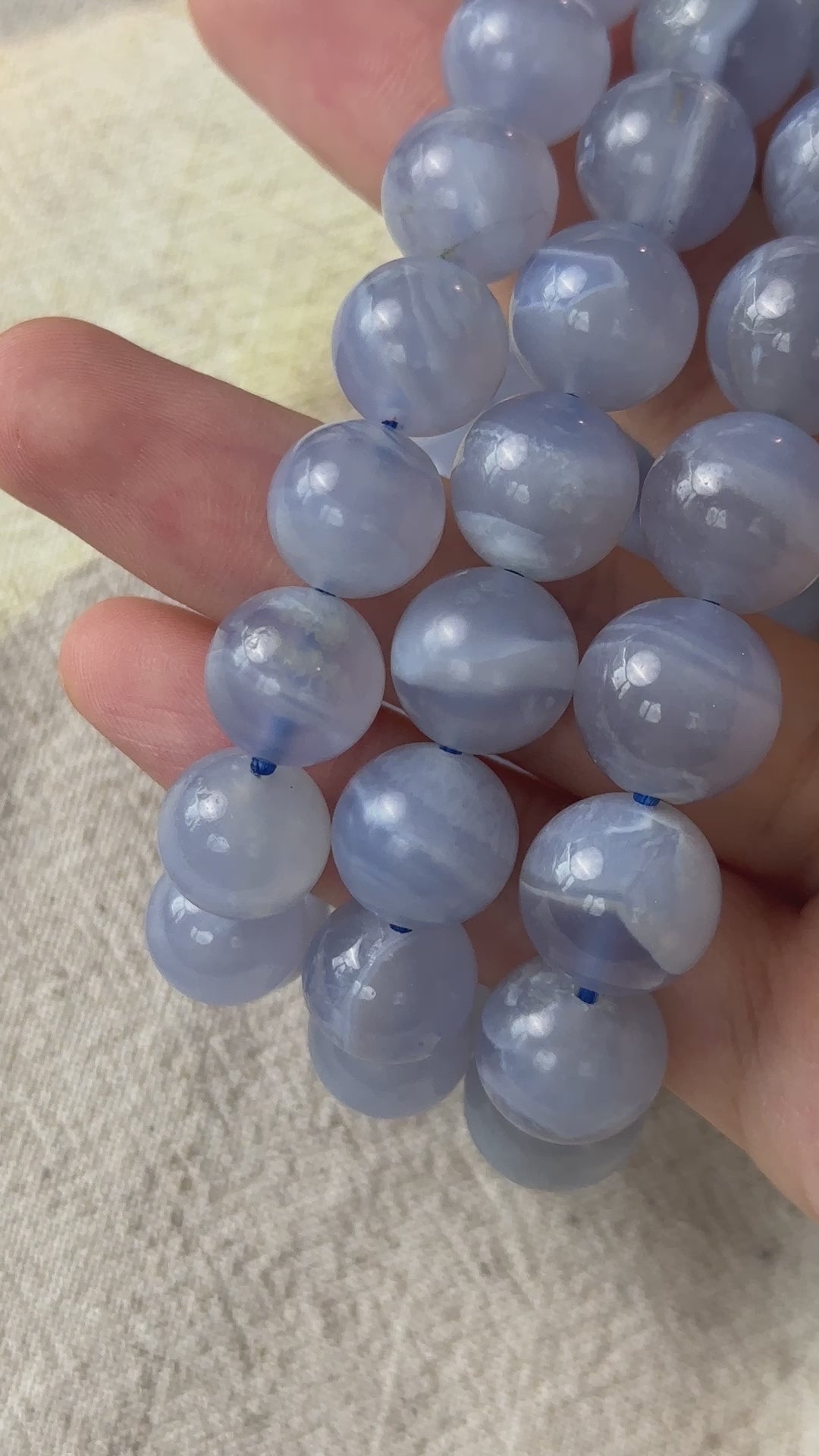Blue Lace Agate Bracelet 10.7-12.9mm